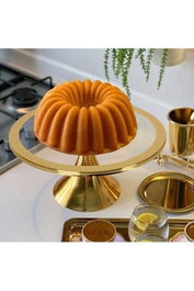 Hermia Pst 01 - Gold Plato para servir tartas dorado de cristal y metal